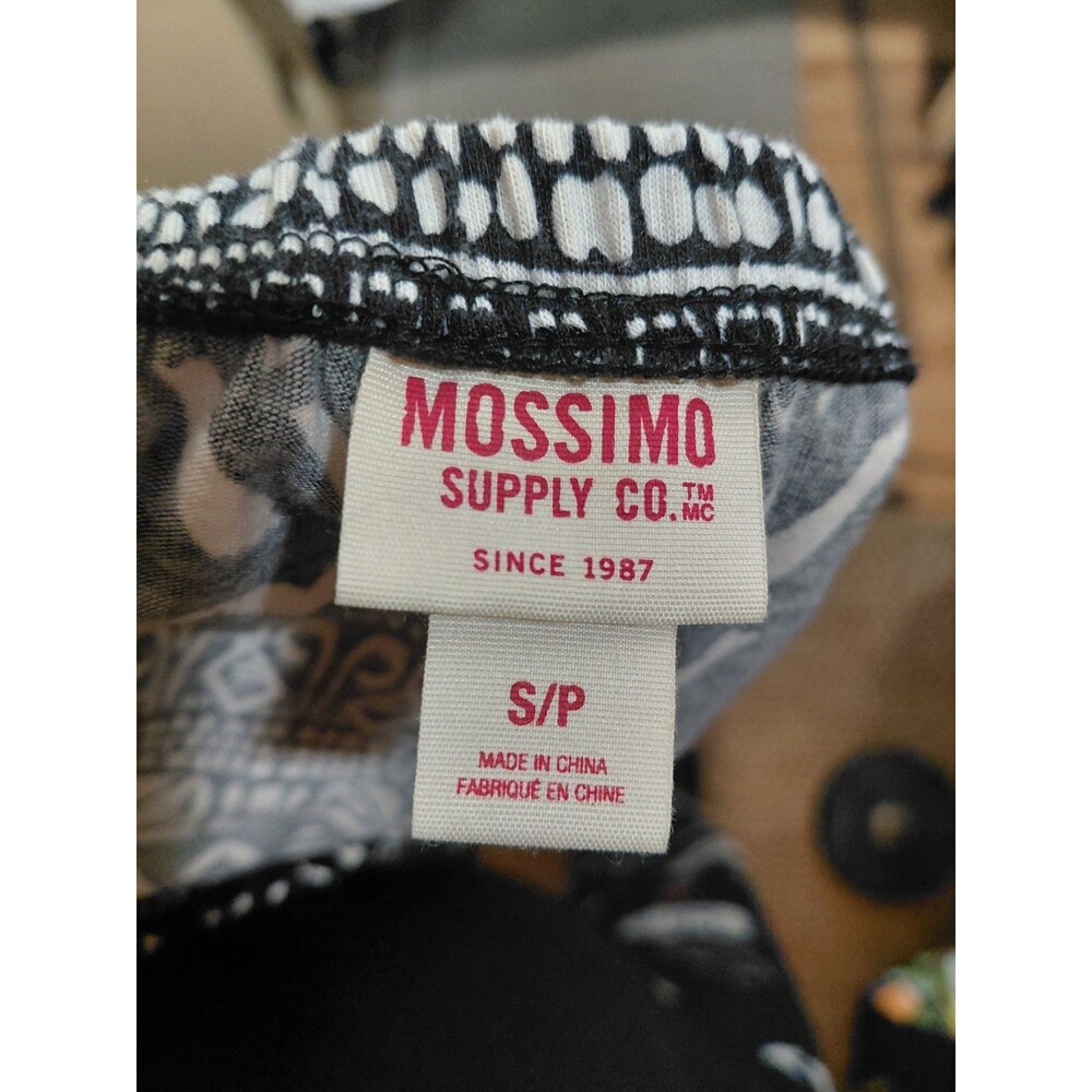 Mossimo Suppy Co Women's Size S/P Black White Tribal Geometric Strapless